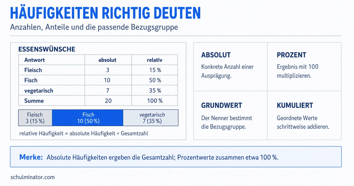 Häufigkeitstabelle erstellen und auswerten