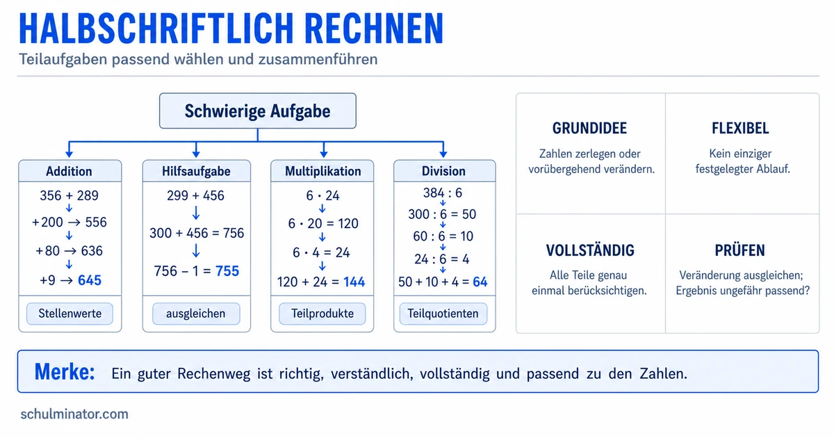 Halbschriftliches Rechnen einfach erklärt
