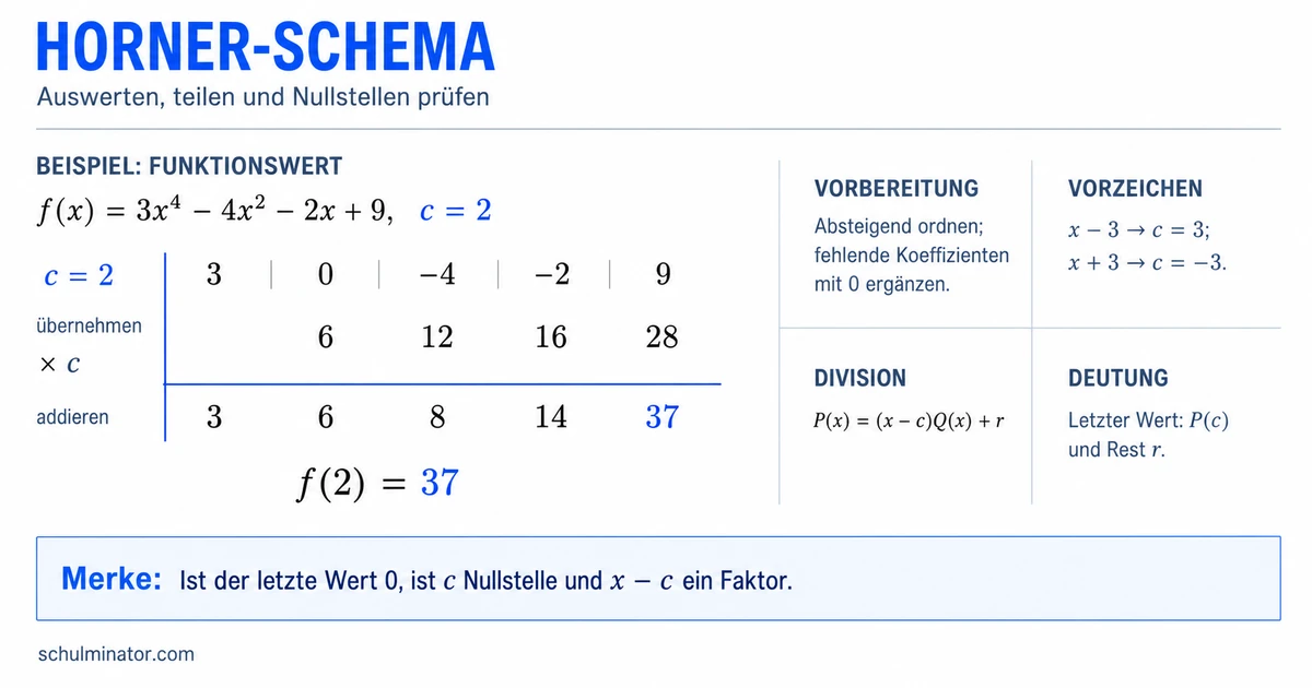 Horner-Schema: Polynome schnell berechnen