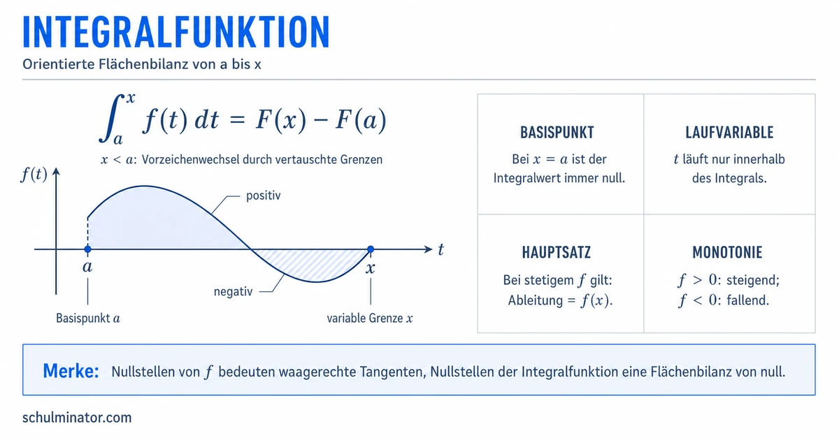 Integralfunktion: Hauptsatz, Ableitung und Graph