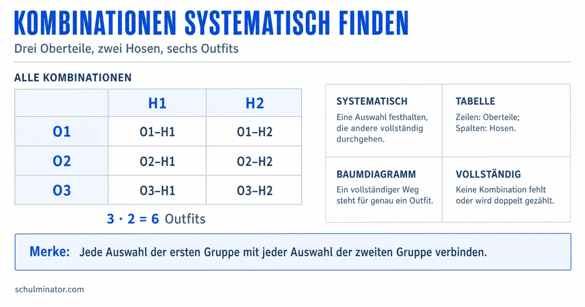 Kombinatorik in der Grundschule: alle Möglichkeiten