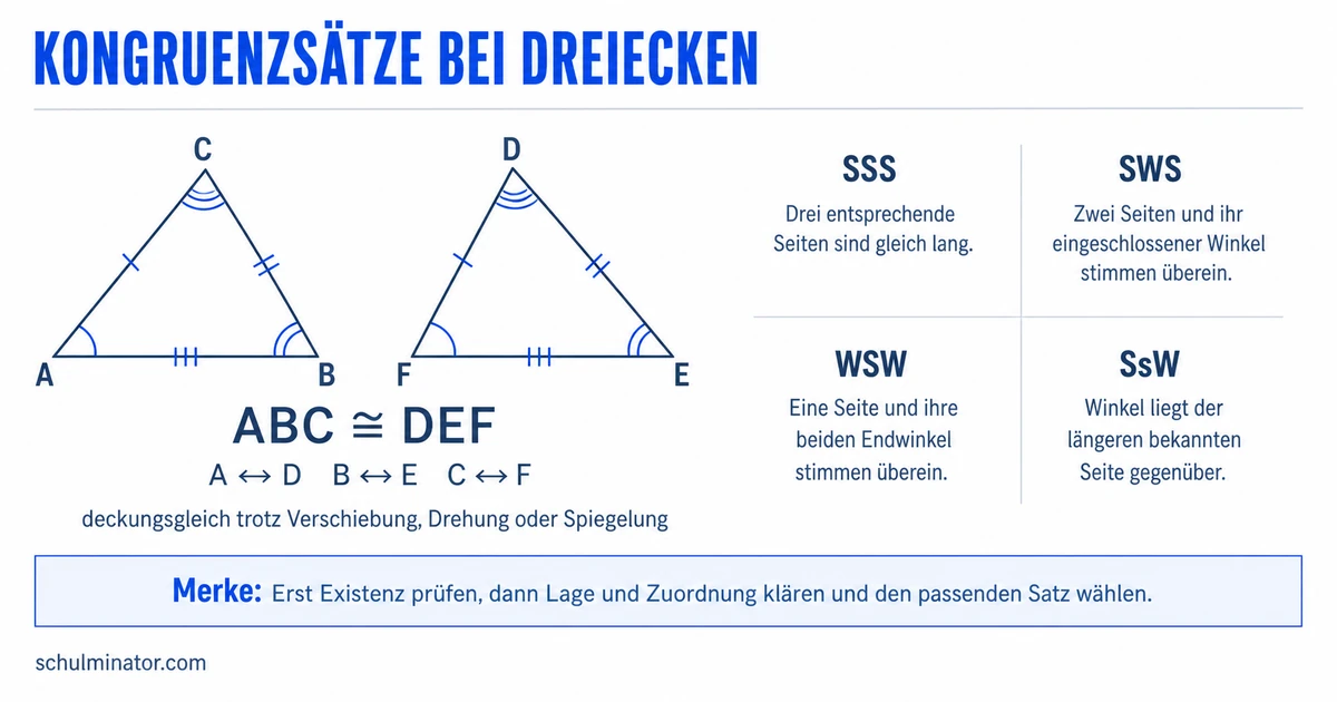 Kongruenzsätze: Dreiecke erkennen und konstruieren