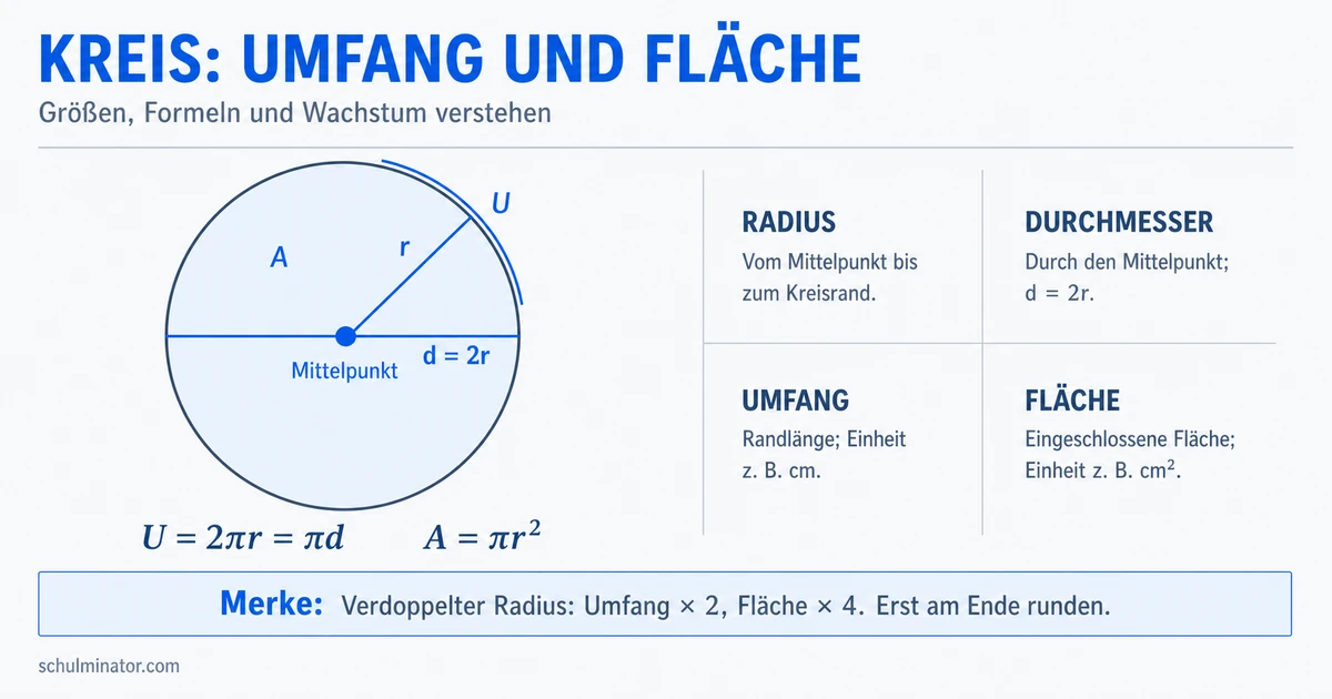 Kreisumfang und Kreisfläche berechnen