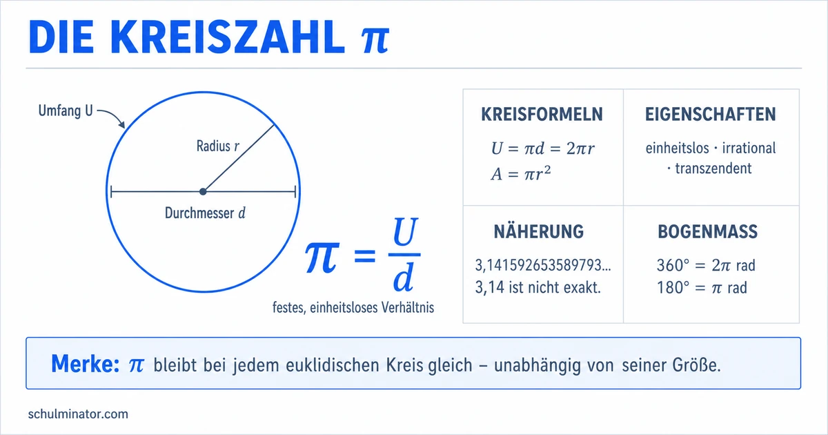 Kreiszahl Pi einfach erklärt: Bedeutung und Formeln