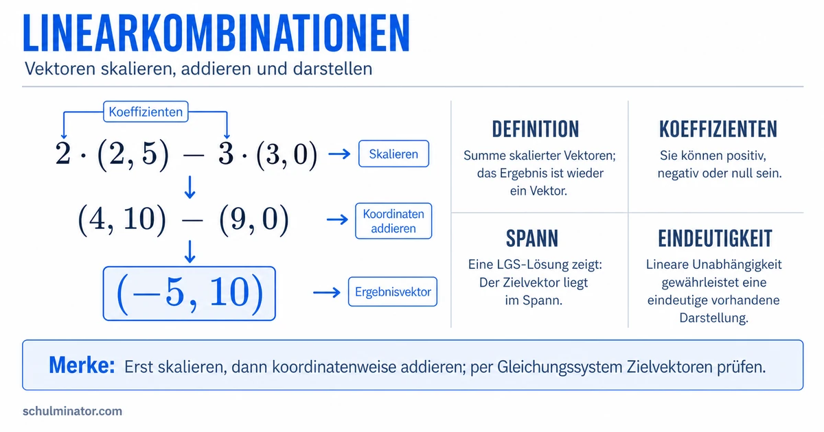 Linearkombination von Vektoren einfach erklärt