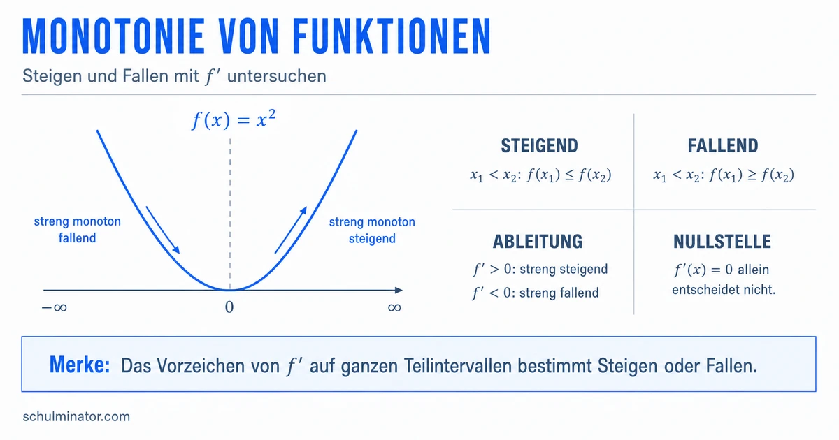 Monotonie: Funktionen sicher untersuchen