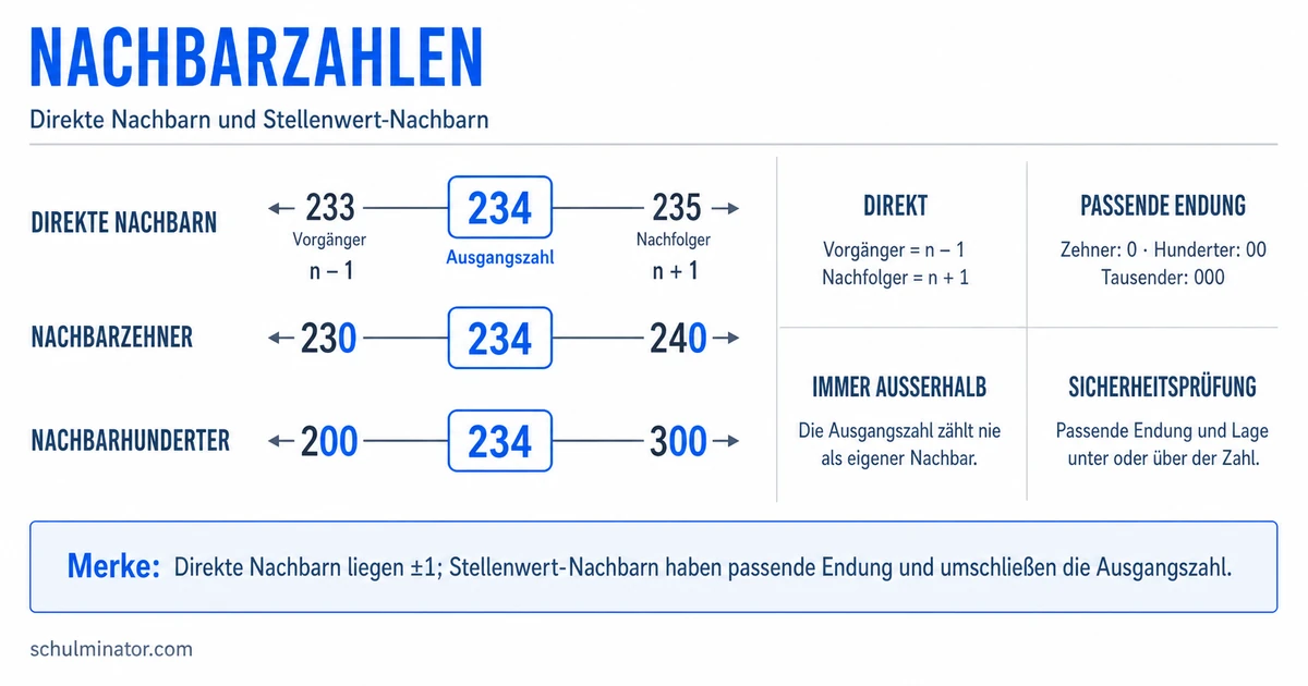 Nachbarzahlen einfach und sicher bestimmen