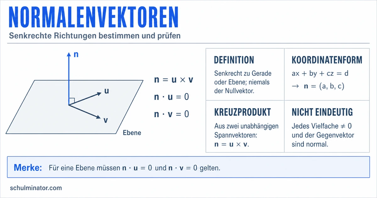 Normalenvektor bestimmen und prüfen