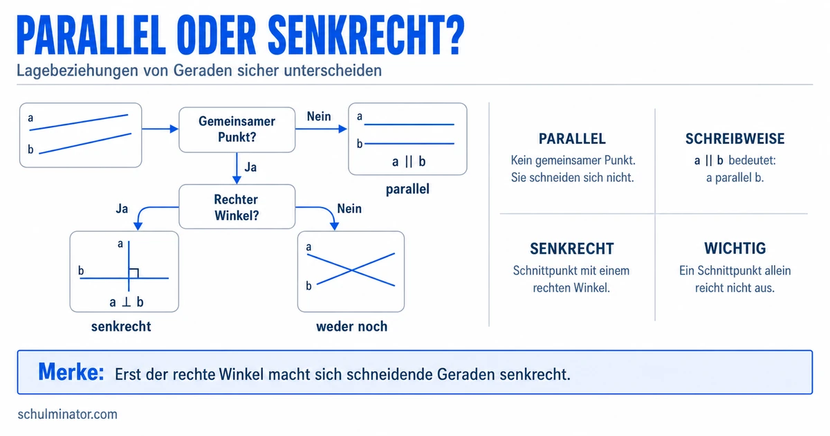 Parallel und senkrecht: Geraden sicher erkennen