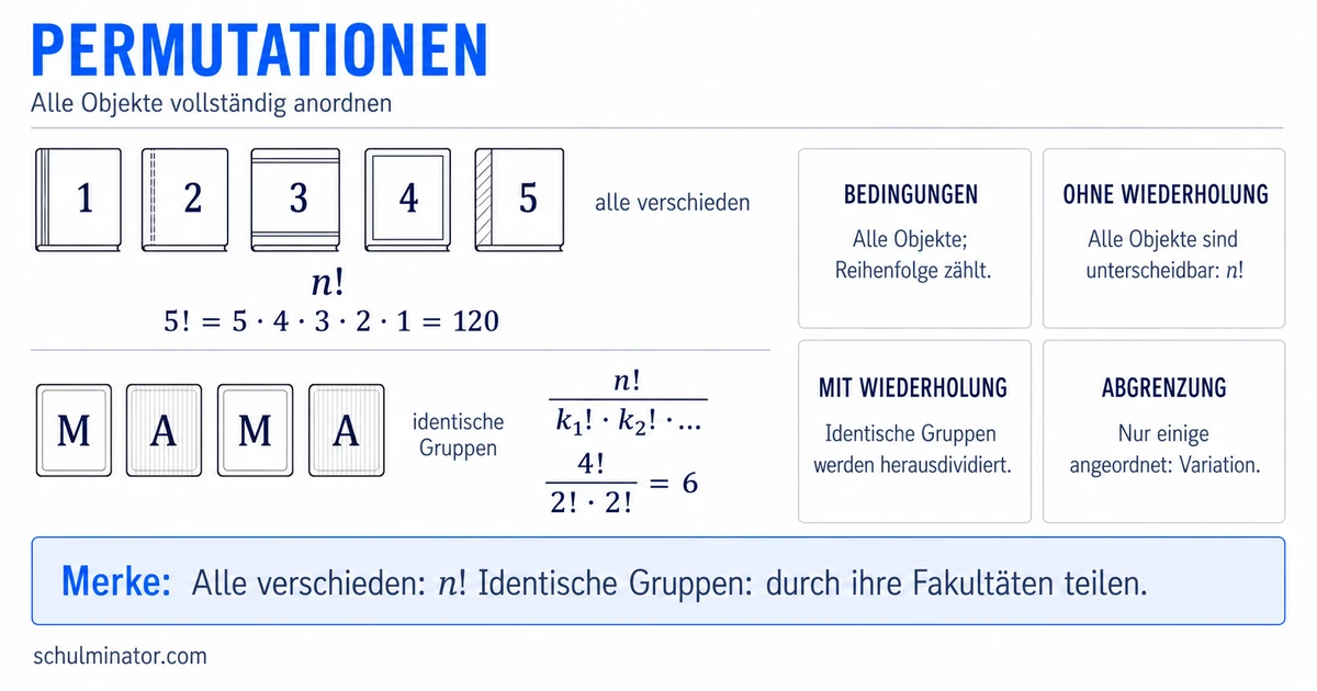Permutationen: mit und ohne Wiederholung