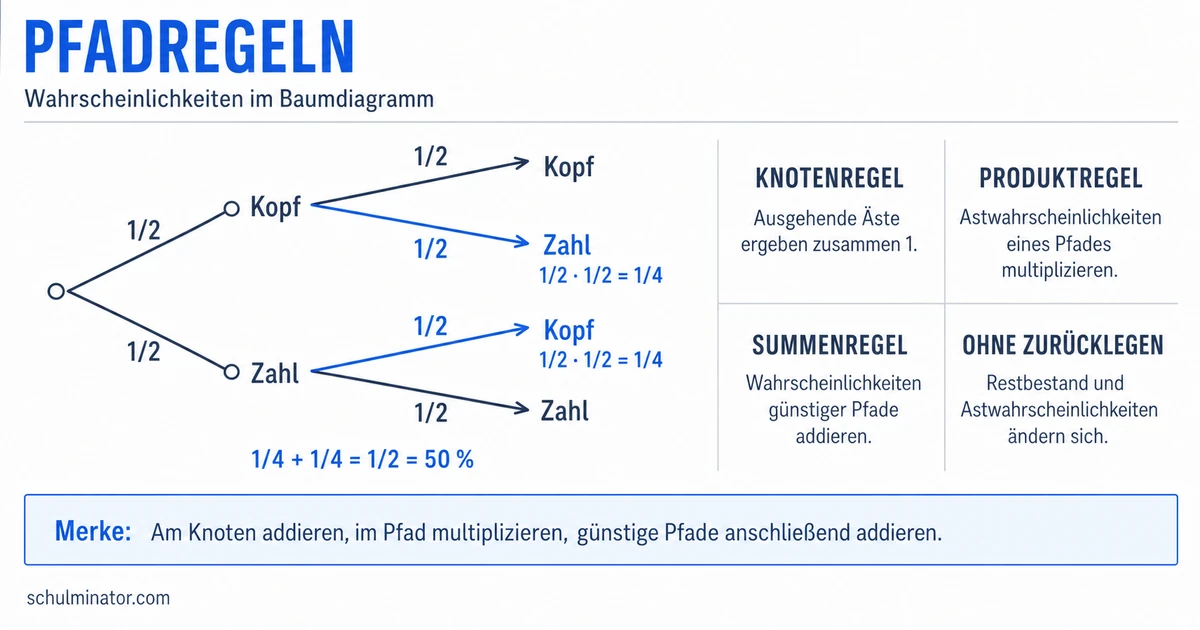 Pfadregeln: Baumdiagramme sicher berechnen