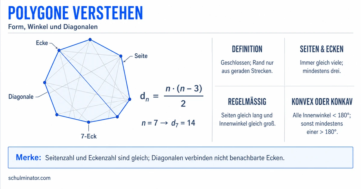 Polygon (Vieleck): Eigenschaften und Formeln