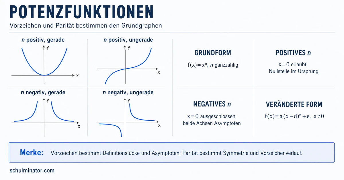 Potenzfunktionen: Graphen erkennen und zeichnen