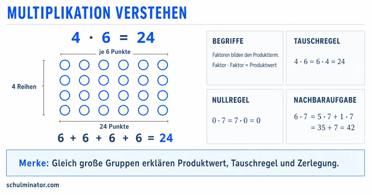 Produkt in Mathe: Faktoren erkennen und berechnen