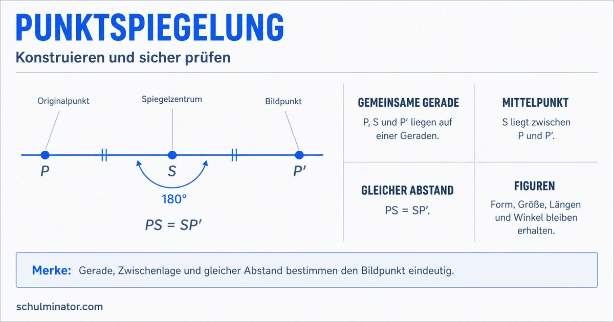 Punktspiegelung einfach konstruieren und prüfen