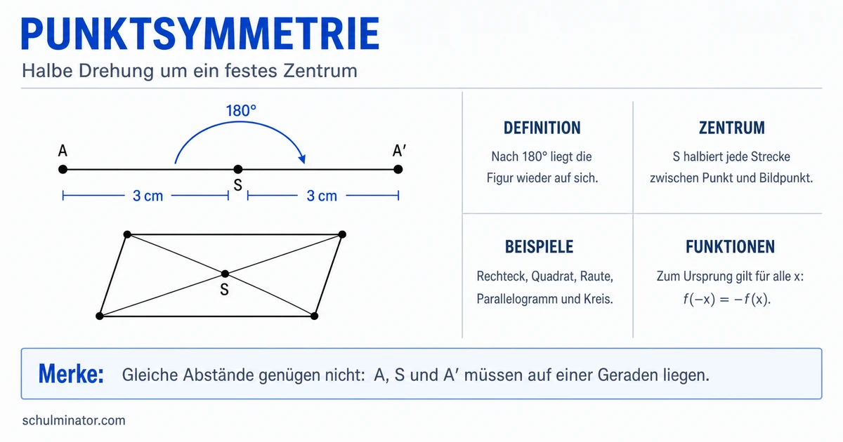 Punktsymmetrie erkennen, prüfen und konstruieren