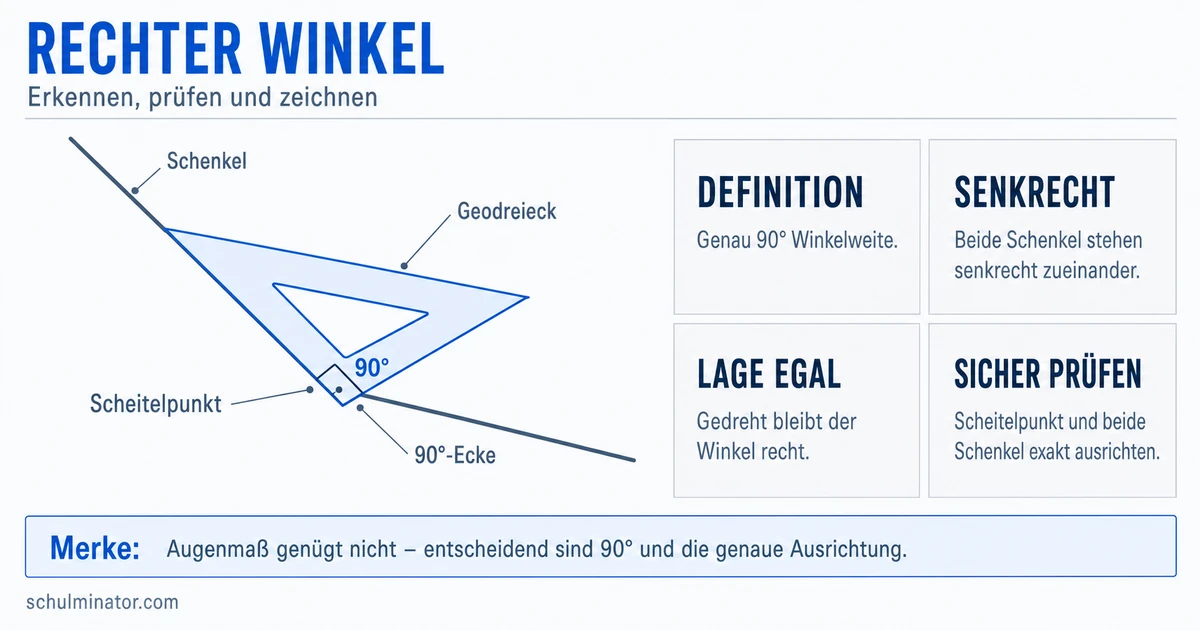 Rechter Winkel: erkennen, prüfen und zeichnen