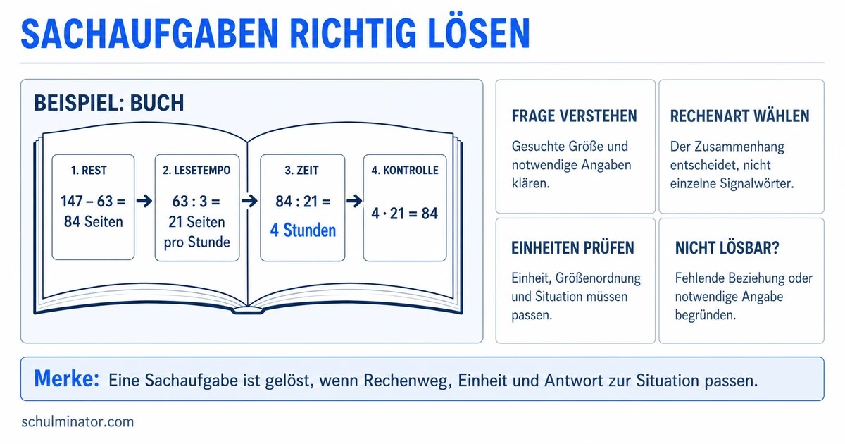 Sachaufgaben lösen: Schritt für Schritt