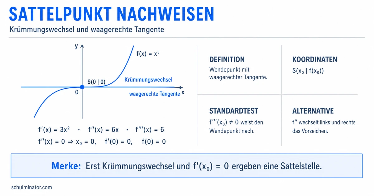 Sattelpunkt berechnen: Kriterien und Beispiel