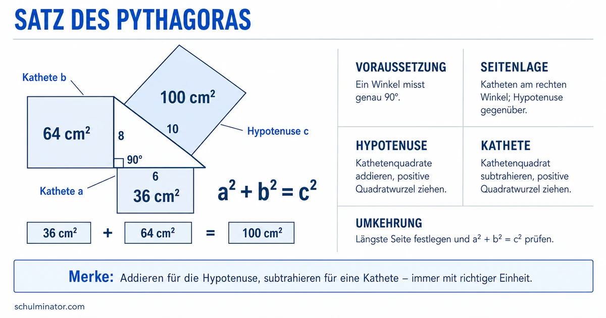 Satz des Pythagoras: Aufgaben einfach lösen