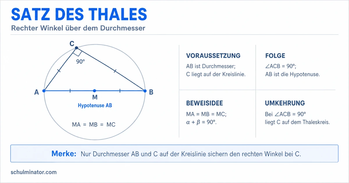 Satz des Thales: Erklärung, Beweis und Anwendung