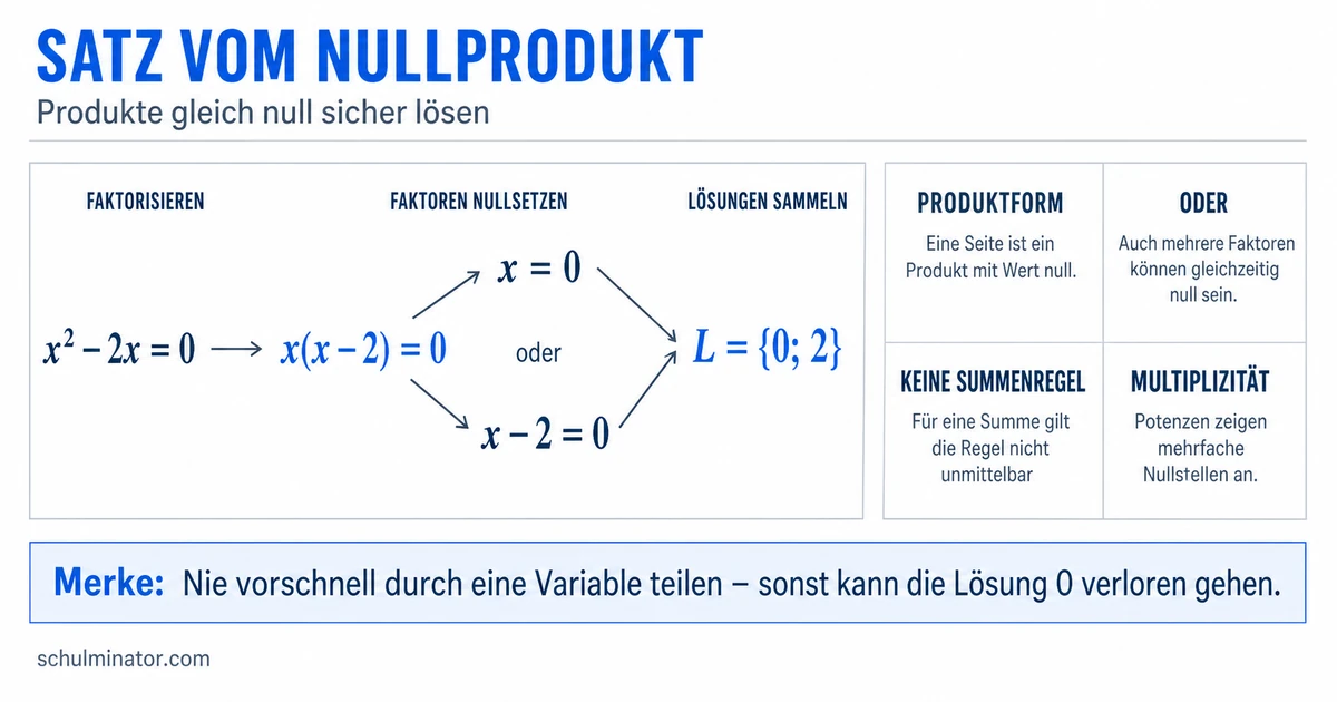 Satz vom Nullprodukt einfach erklärt