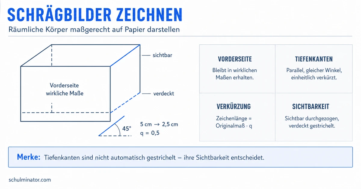 Schrägbild zeichnen: Quader und Pyramide