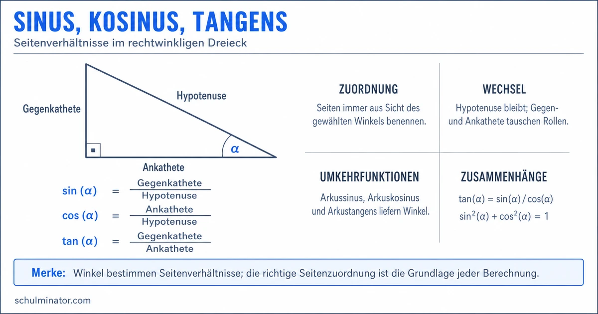 Sinus, Kosinus und Tangens: Dreiecke berechnen