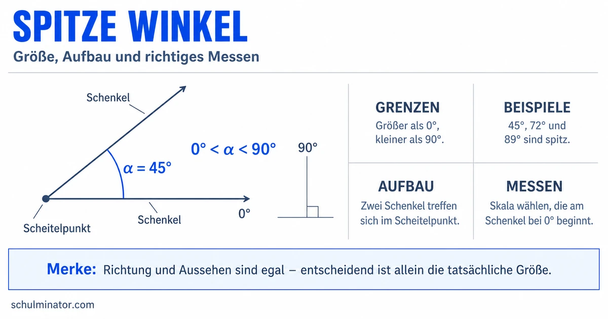 Spitzer Winkel: erkennen und messen