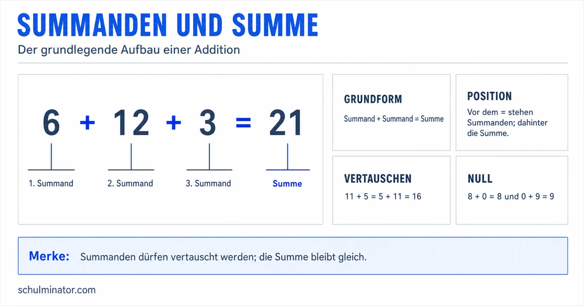 Summand einfach erklärt: Teile einer Addition