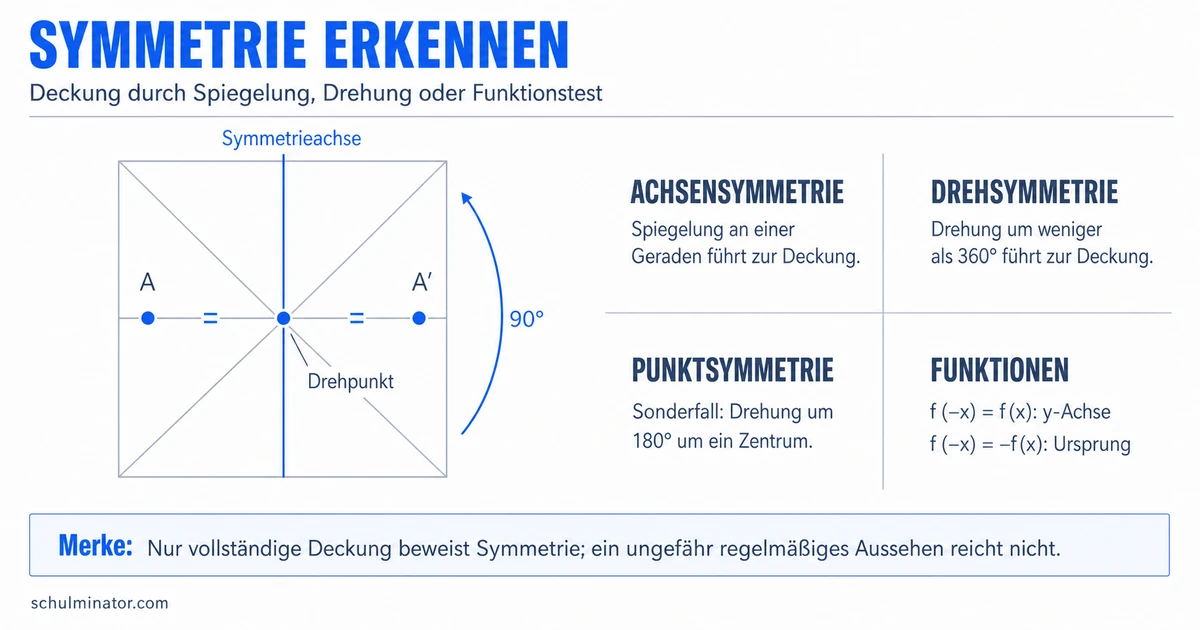 Symmetrie erkennen: Achse, Punkt und Drehung