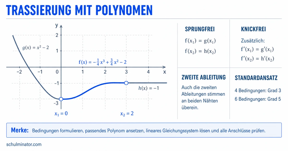 Trassierung: Übergänge mit Polynomen berechnen