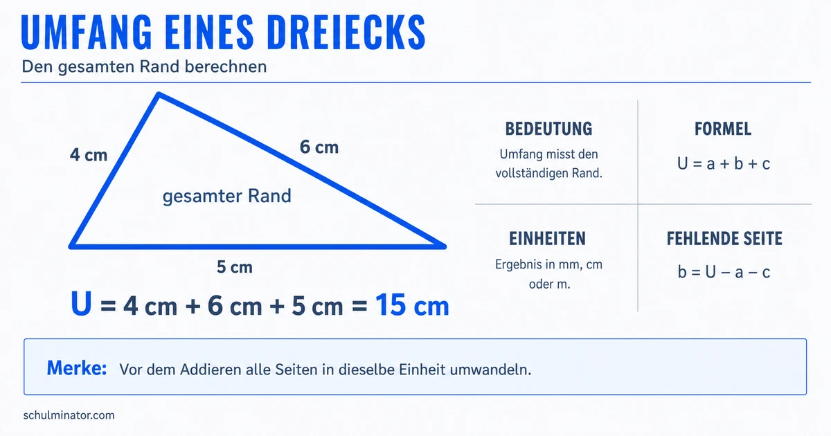 Umfang eines Dreiecks berechnen: Formel & Beispiele