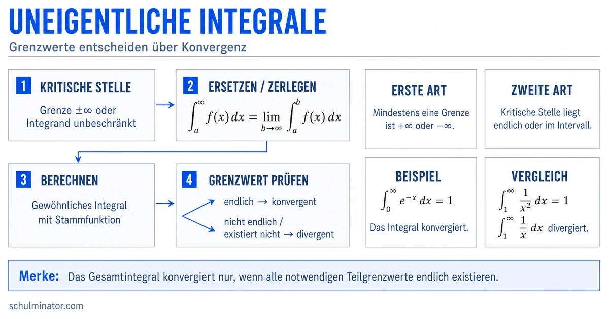 Uneigentliche Integrale berechnen und prüfen