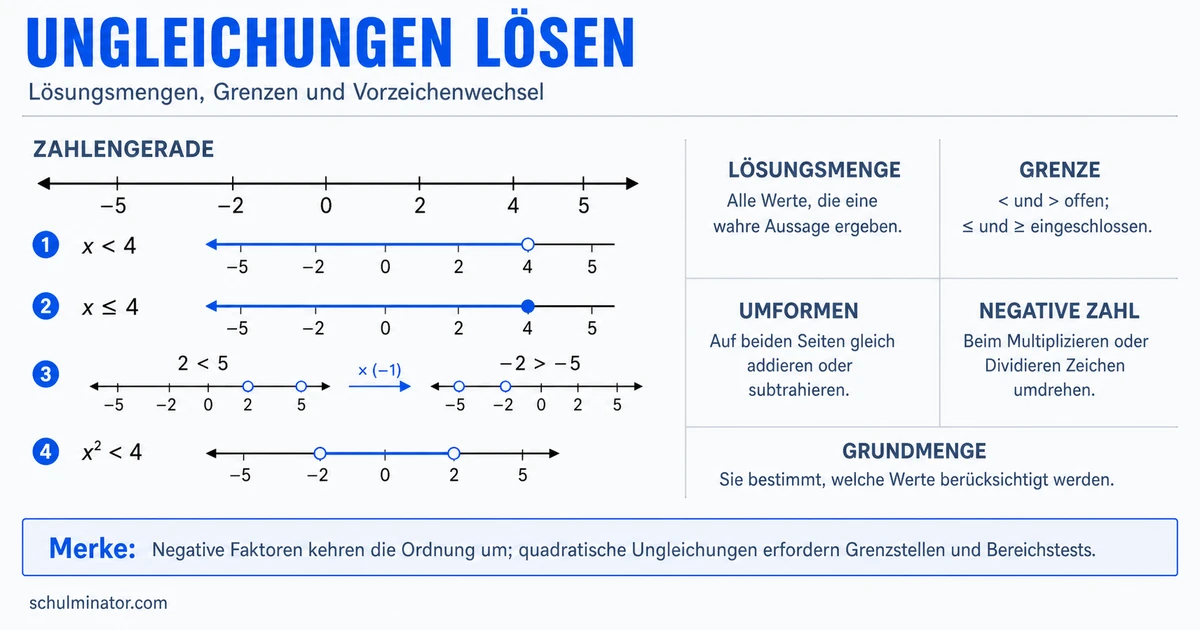 Ungleichungen lösen: Regeln und Beispiele