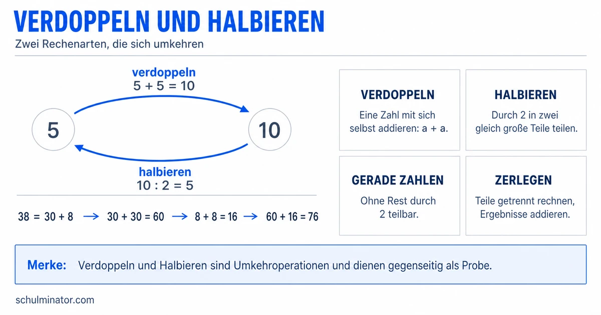 Verdoppeln und Halbieren einfach erklärt