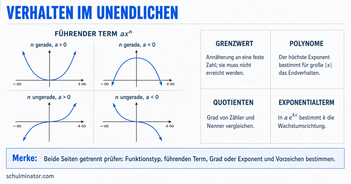 Verhalten im Unendlichen: Regeln und Beispiele