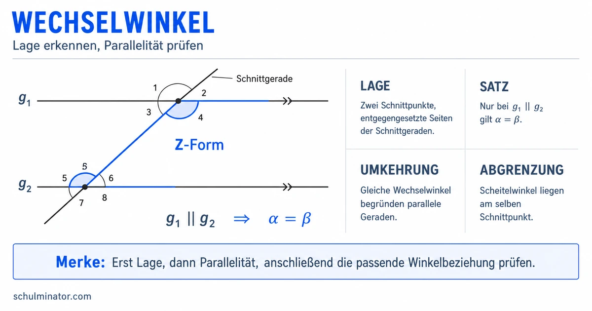 Wechselwinkel erkennen und berechnen