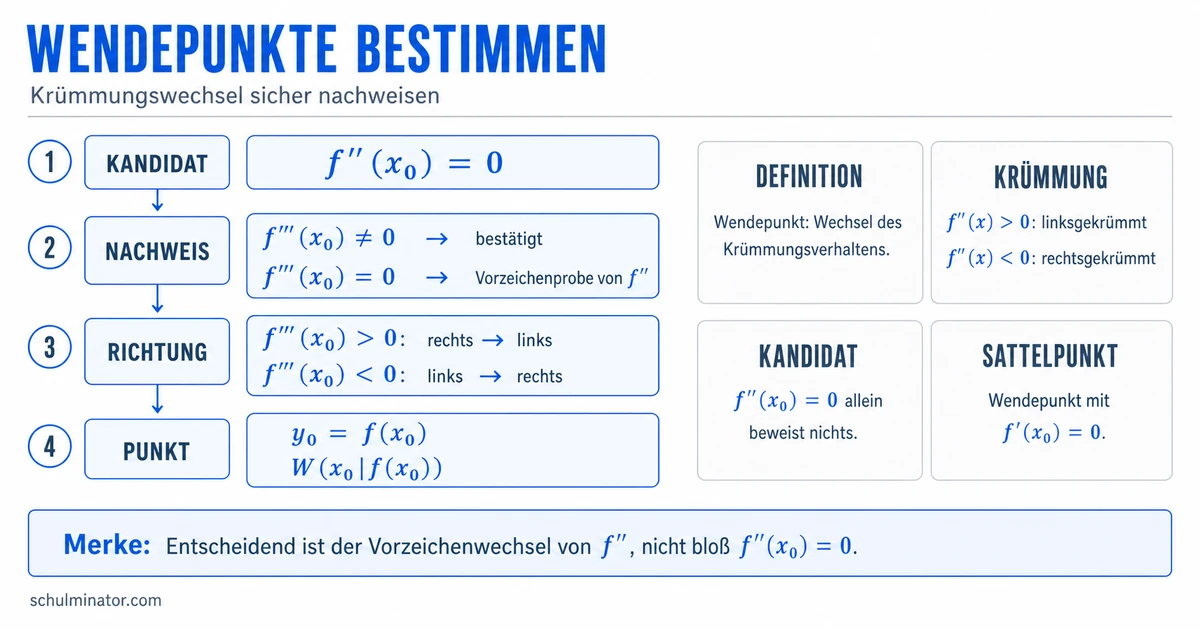 Wendepunkt berechnen: Anleitung mit Beispielen