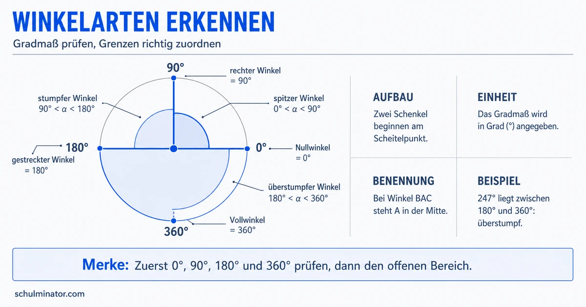 Winkelarten: spitz, stumpf und mehr erklärt