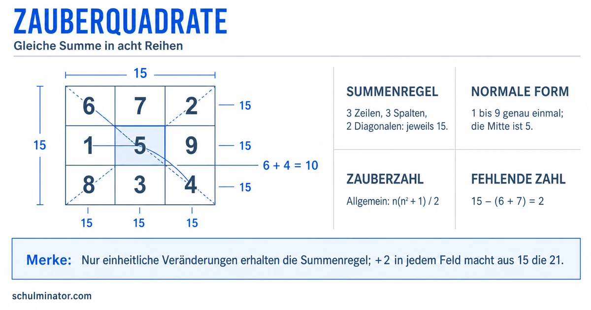 Zauberquadrate erkennen, lösen und erforschen