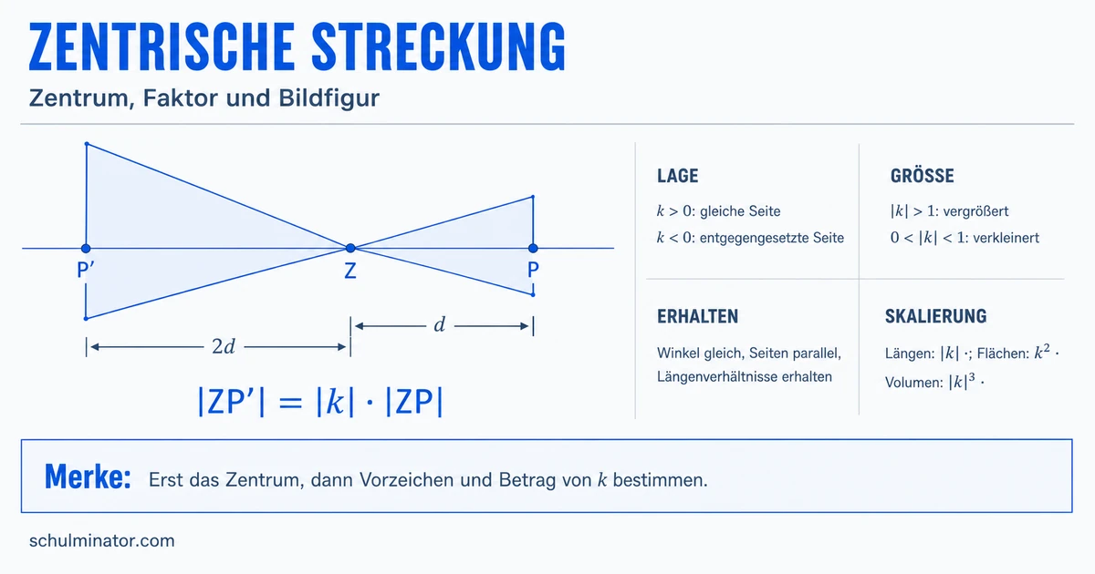 Zentrische Streckung: Konstruktion und Faktor k