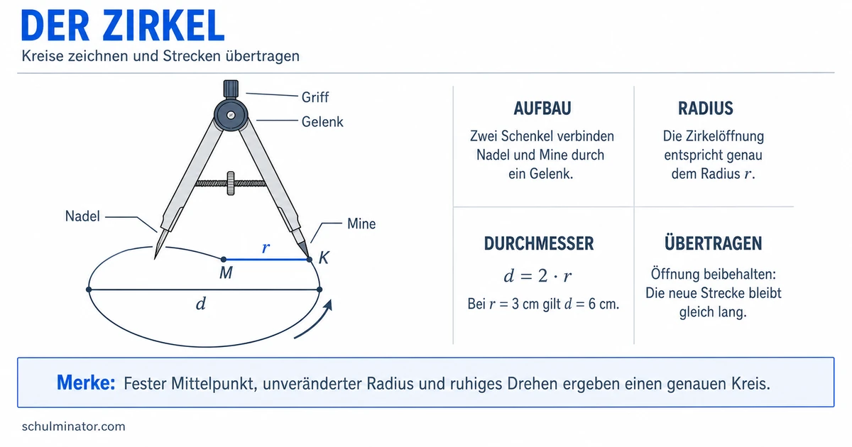 Zirkel benutzen: Kreise genau zeichnen