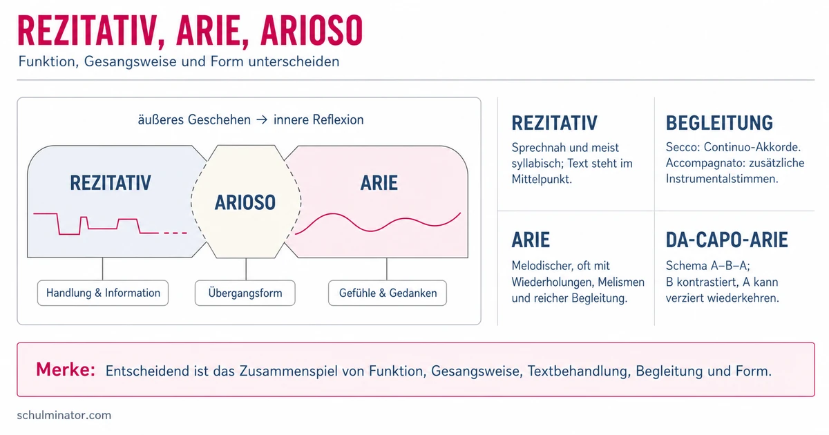 Arie und Rezitativ einfach unterscheiden