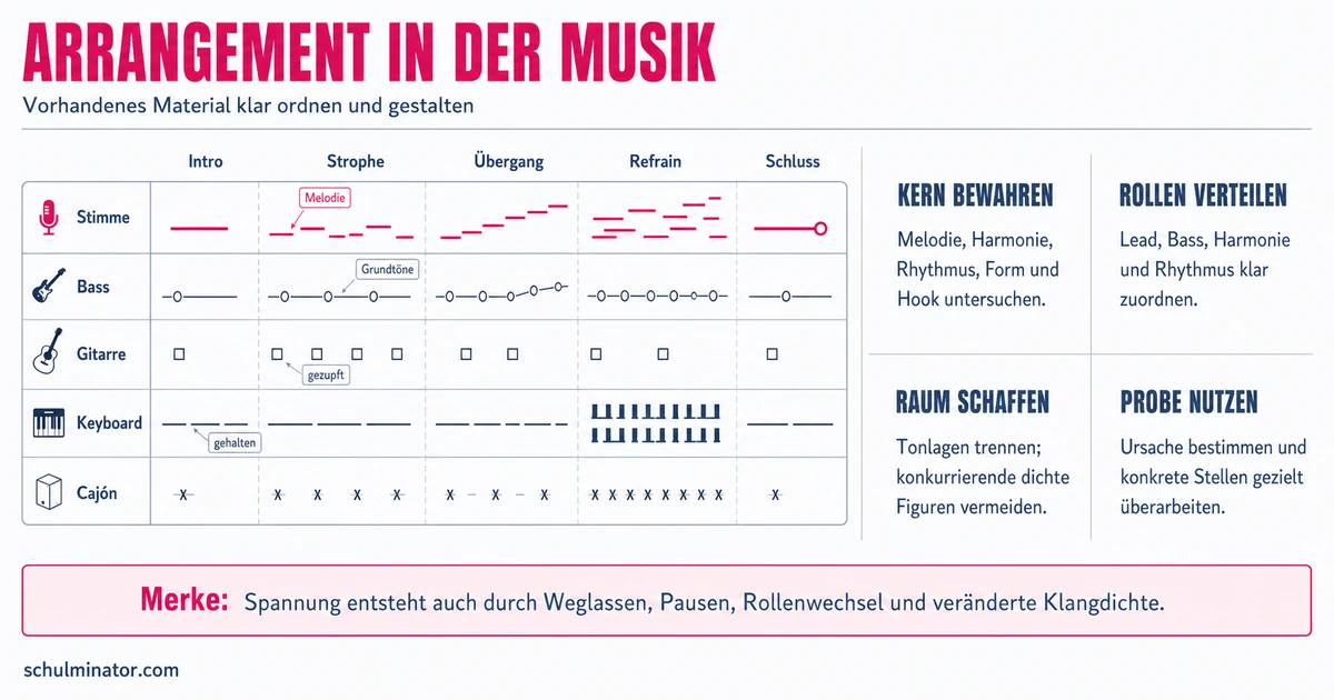 Arrangement: Songs klar und spielbar gestalten