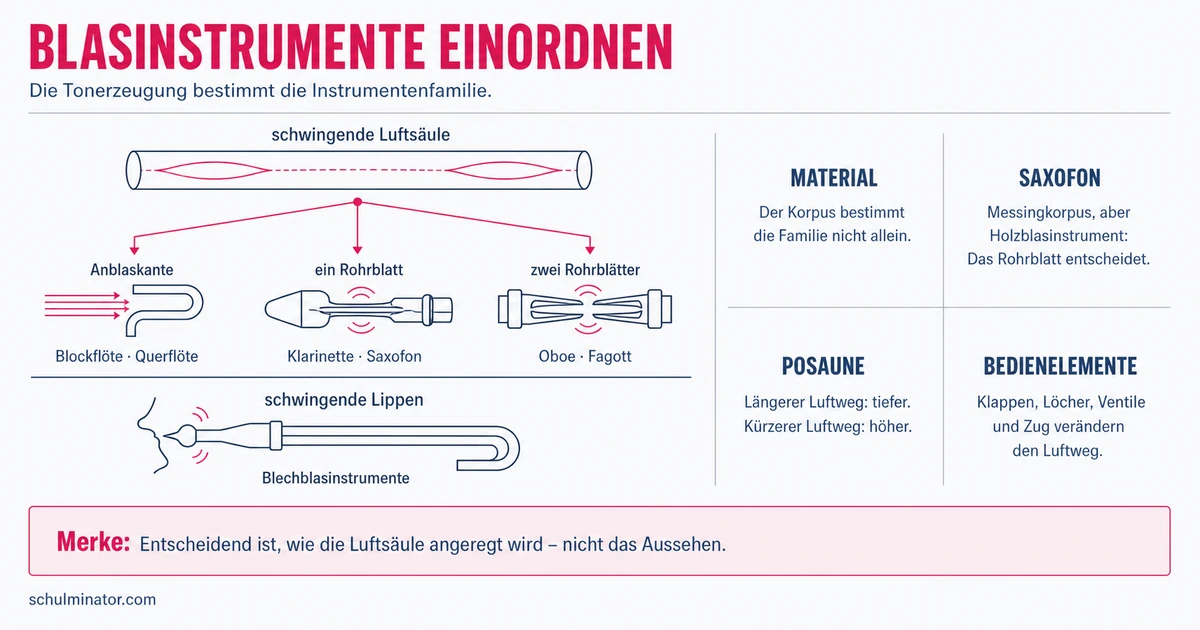Blasinstrumente: Holz, Blech und Klangerzeugung