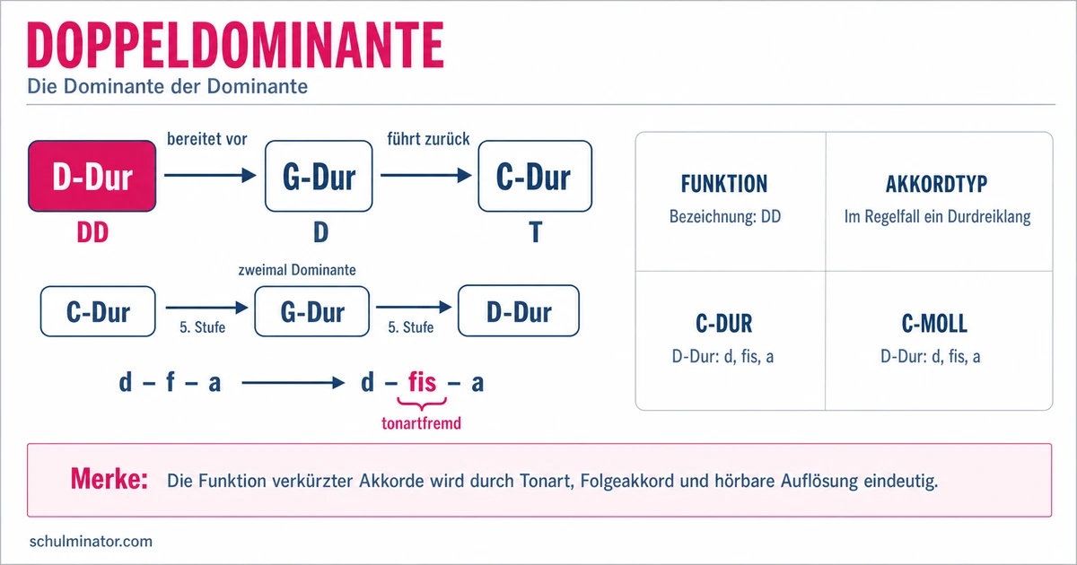 Doppeldominante erkennen, bilden und deuten