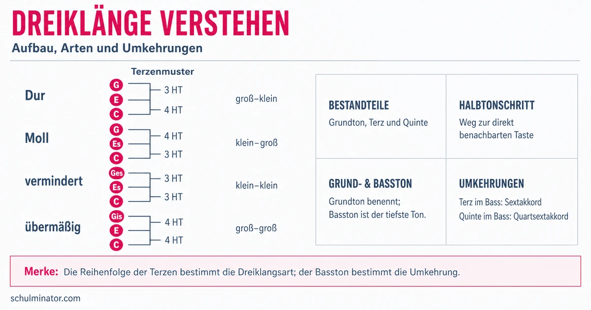 Dreiklang: Aufbau, Arten und Umkehrungen