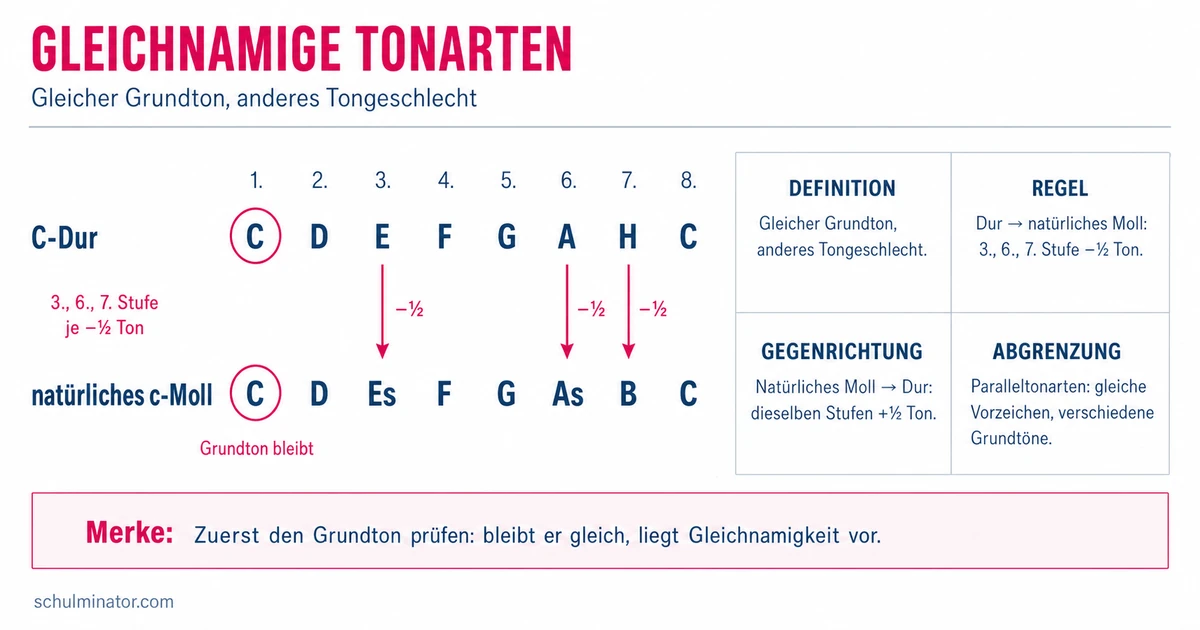 Gleichnamige Tonart: Dur und Moll sicher erkennen