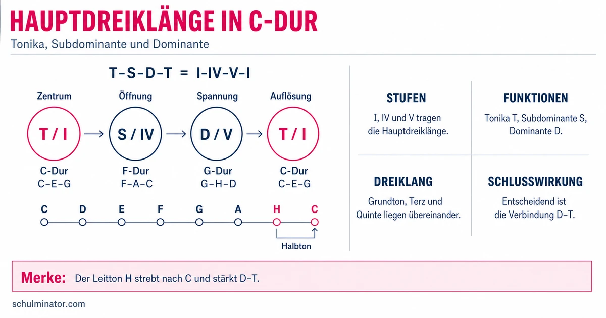 Hauptdreiklänge: Tonika, Subdominante, Dominante